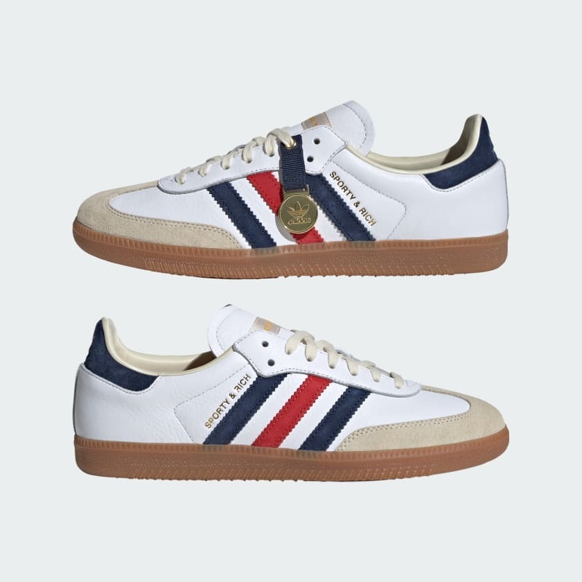 Sporty & Rich × adidas Samba OG adidas Sporty & Rich x Samba OG Cream Blue for Sale